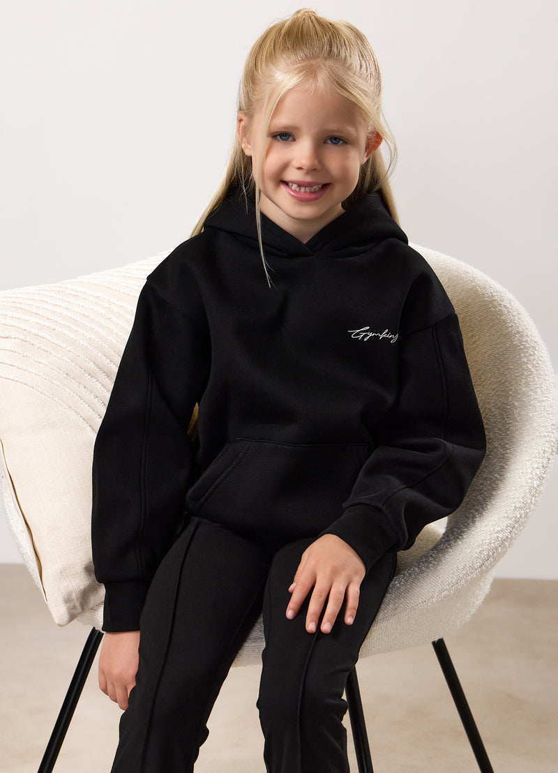 Gym King Kids Reset Fleece Hood - Black/White