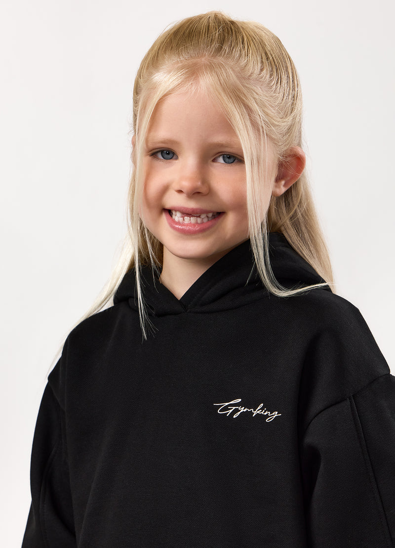 Gym King Kids Reset Fleece Hood - Black/White