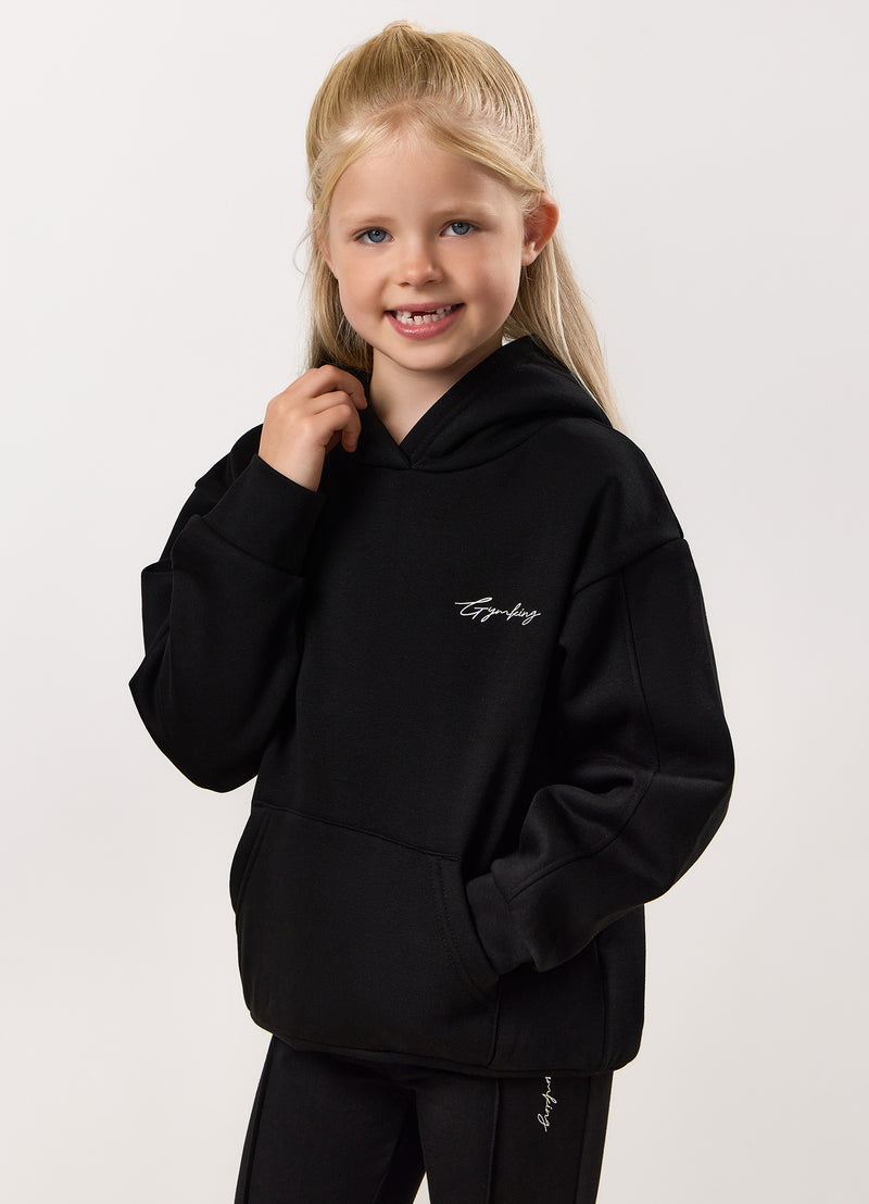 Gym King Kids Reset Fleece Hood - Black/White