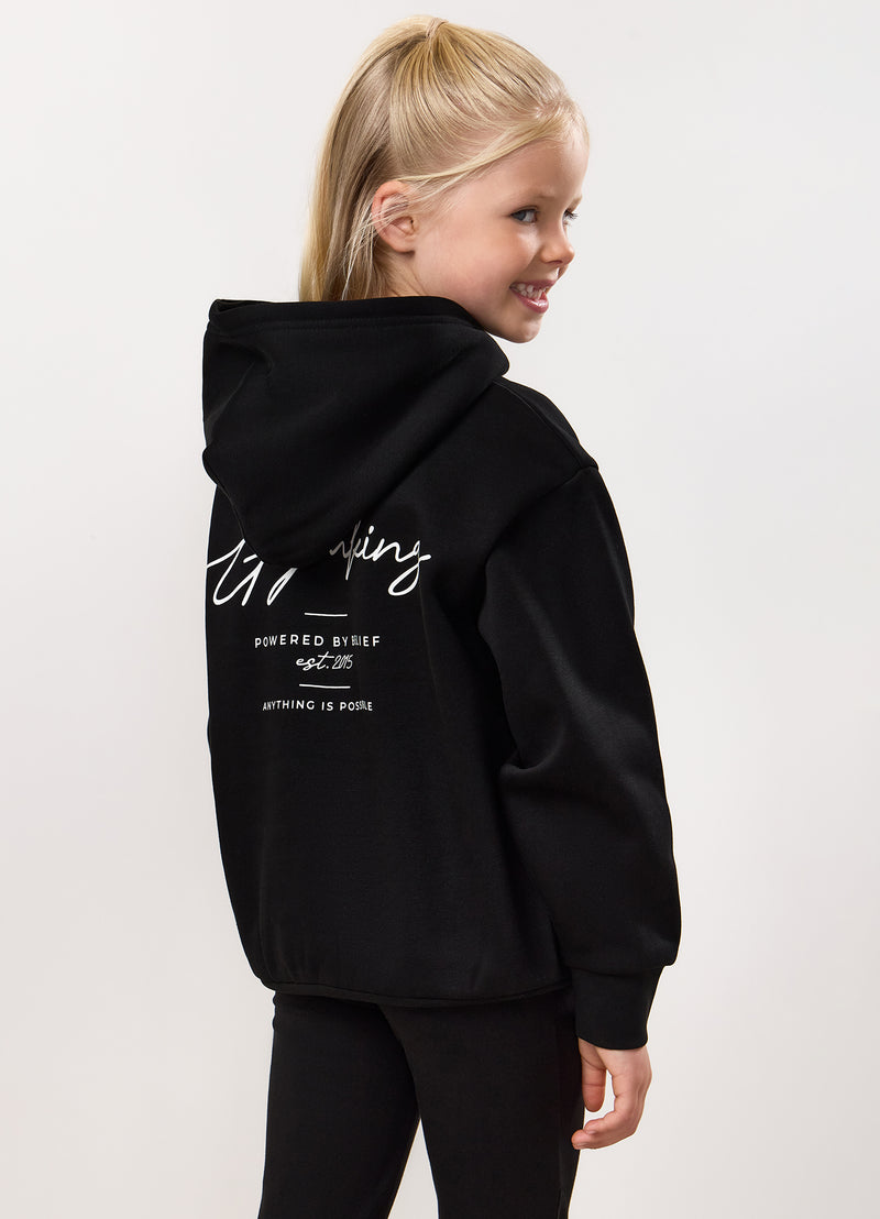 Gym King Kids Reset Fleece Hood - Black/White
