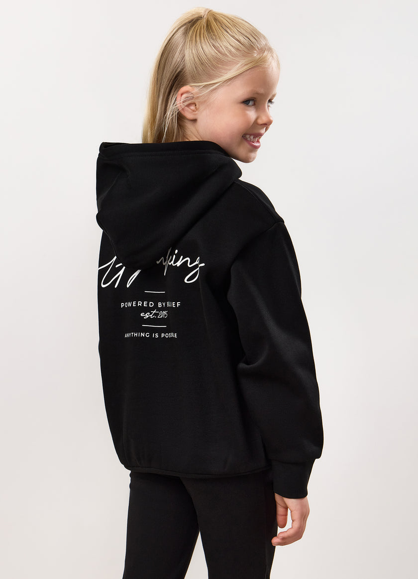 Gym King Kids Reset Fleece Hood - Black/White