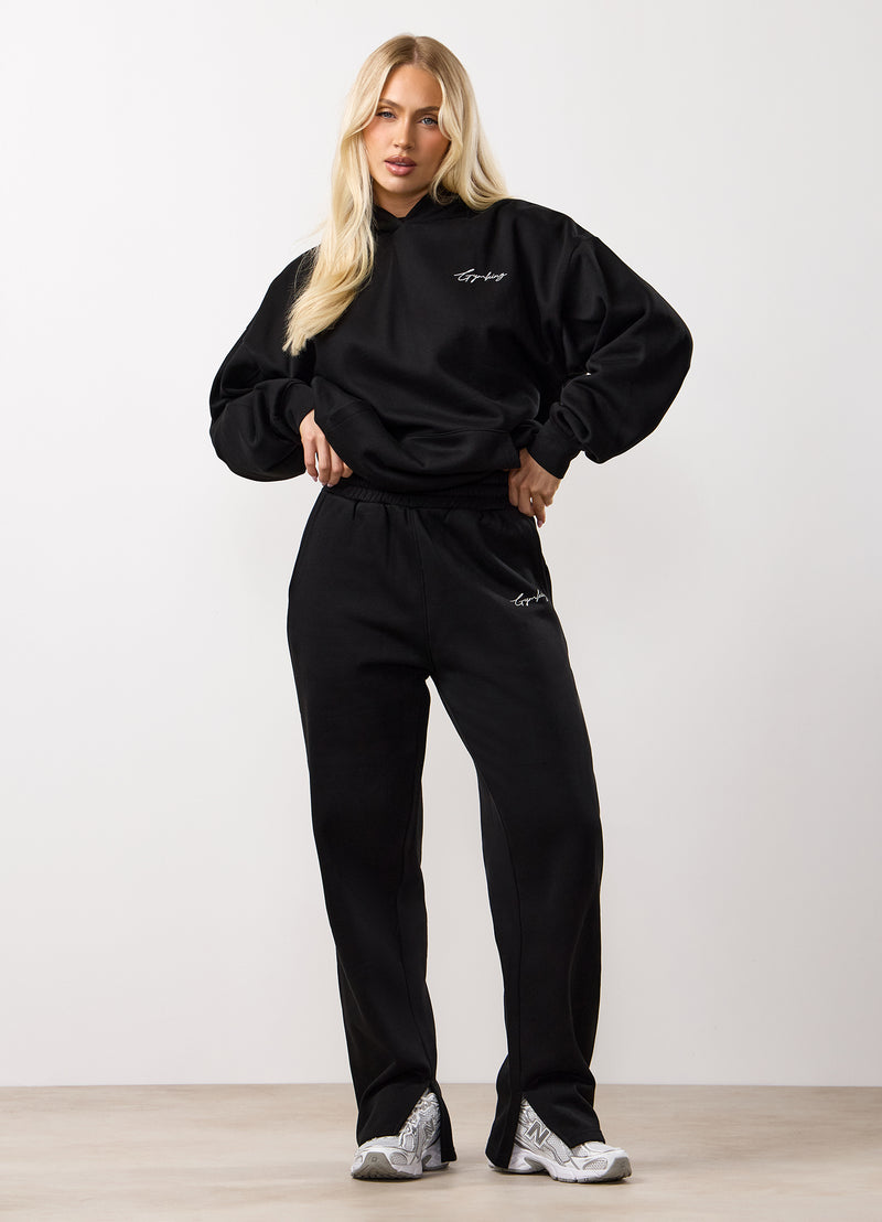 Gym King Reset Oversized Fleece Hood Tracksuit - Black