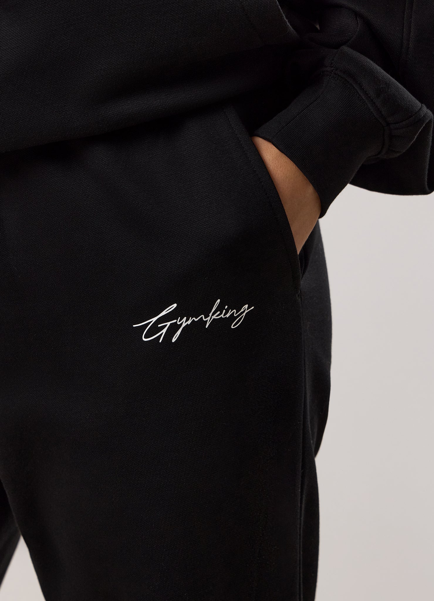 Gym King Reset Oversized Fleece Hood Tracksuit - Black