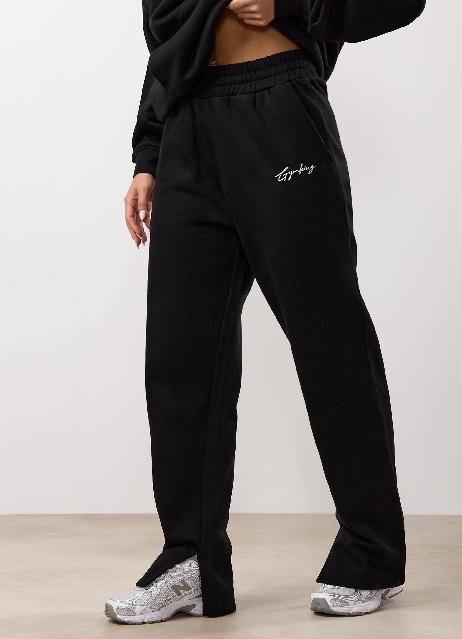Gym King Reset Oversized Fleece Hood Tracksuit - Black