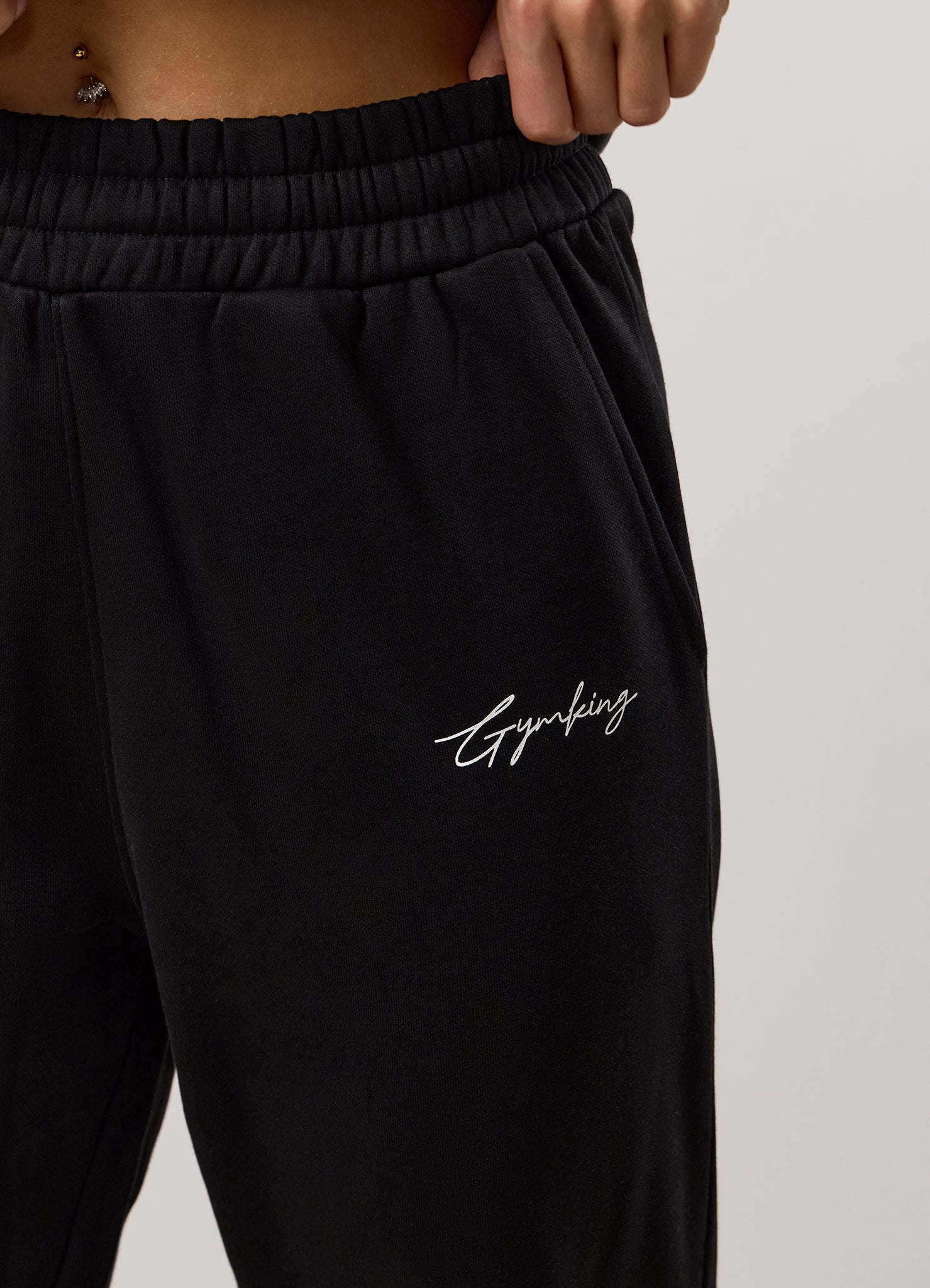 Gym King Reset Oversized Fleece Hood Tracksuit - Black