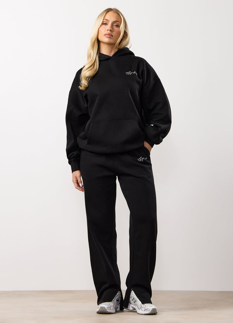 Gym King Reset Oversized Fleece Hood Tracksuit - Black