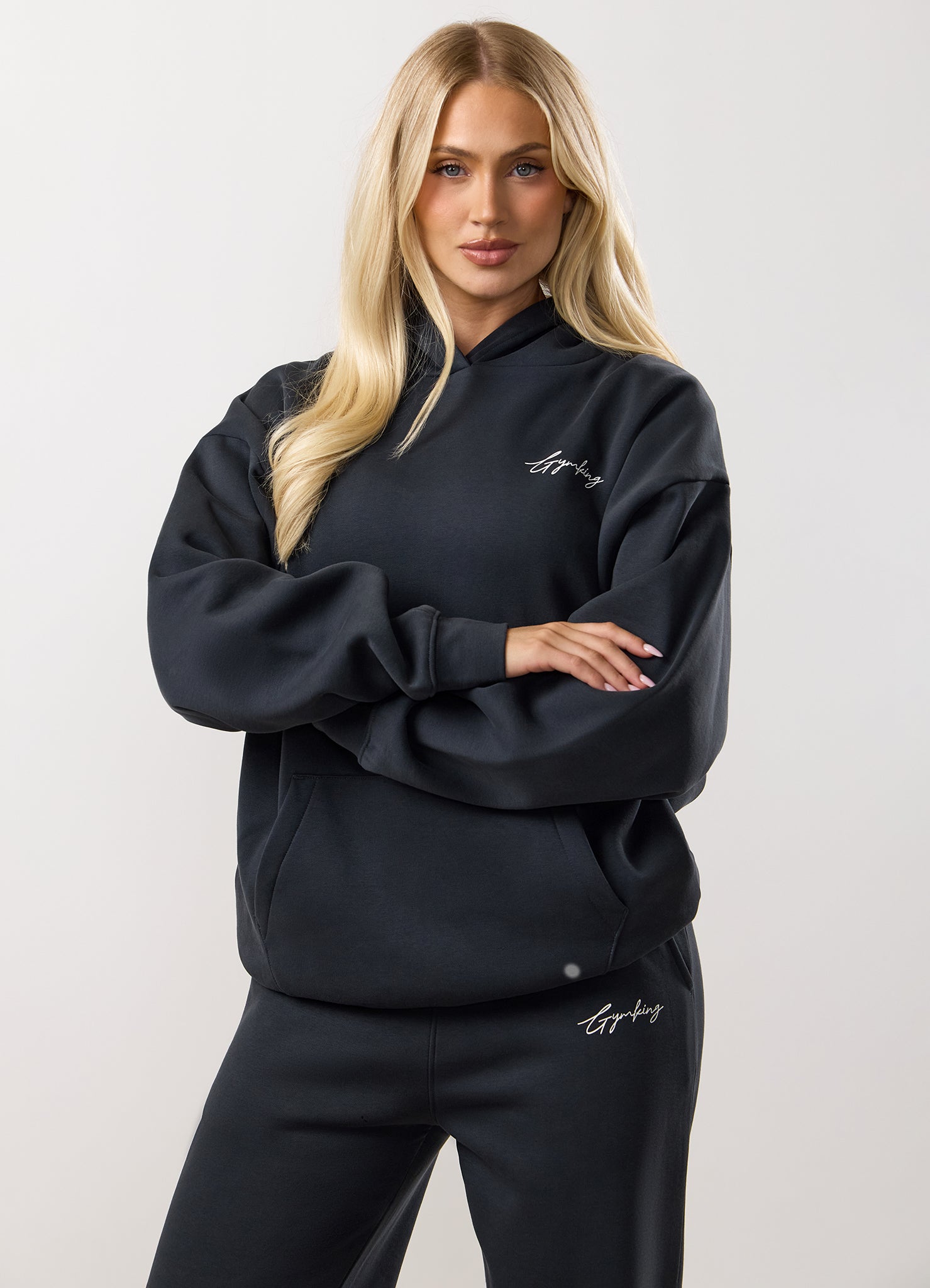 Gym King Reset Oversized Fleece Hood Tracksuit - Midnight Blue
