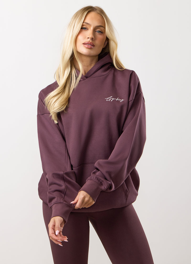 Gym King Reset Oversized Hood - Deep Plum