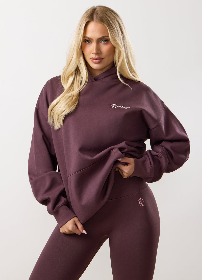Gym King Reset Oversized Hood - Deep Plum
