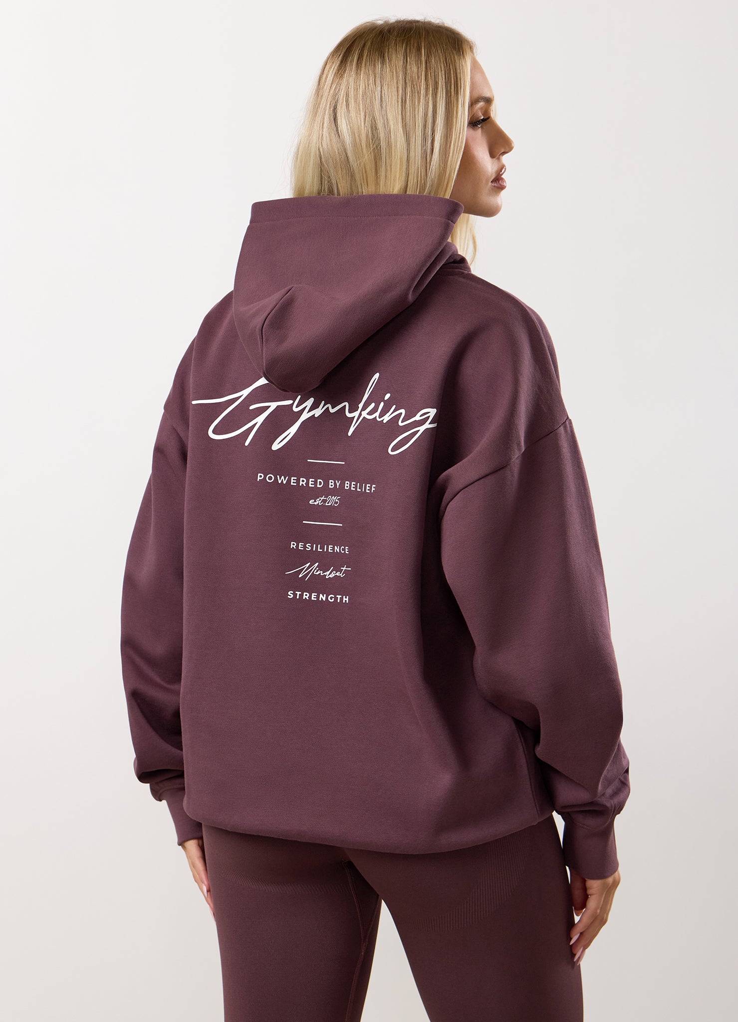 Gym King Reset Oversized Hood - Deep Plum