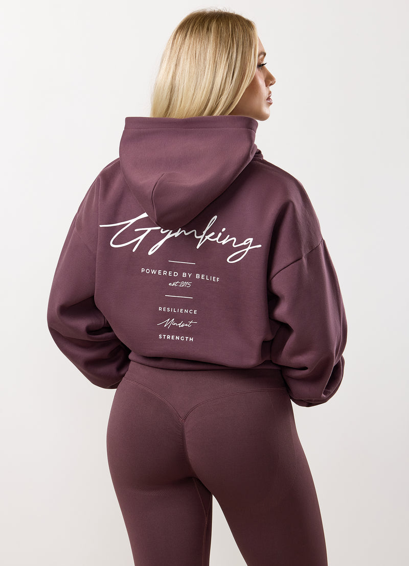 Gym King Reset Oversized Hood - Deep Plum