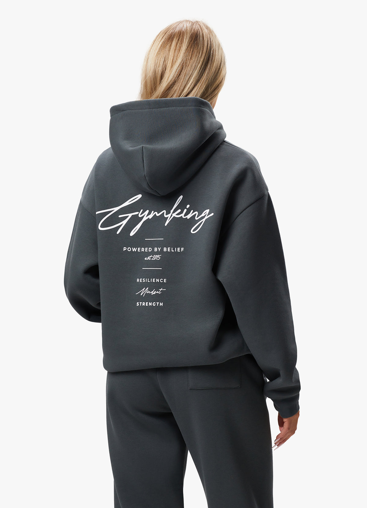 Gym King Reset Oversized Hood - Green Smoke