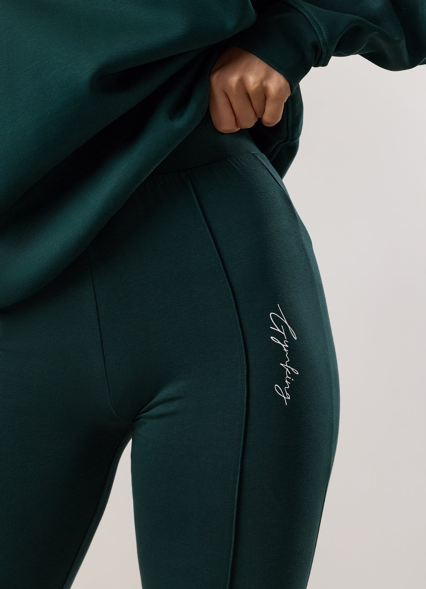 Gym King Reset Cotton Flared Legging - Deep Forest Green