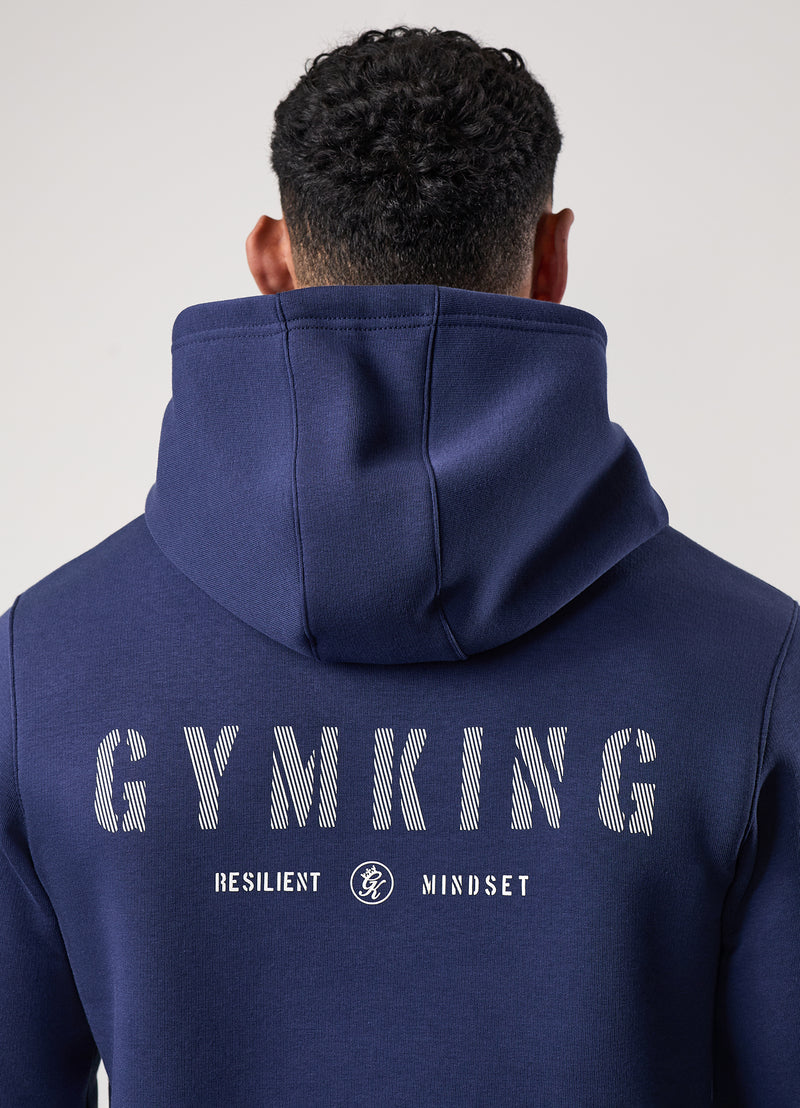 Gym King Resilient Mindset Hood - Oxford Blue