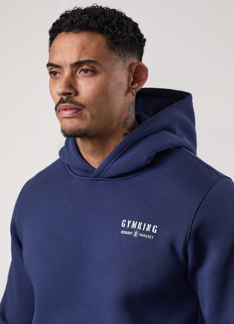 Gym King Resilient Mindset Hood - Oxford Blue