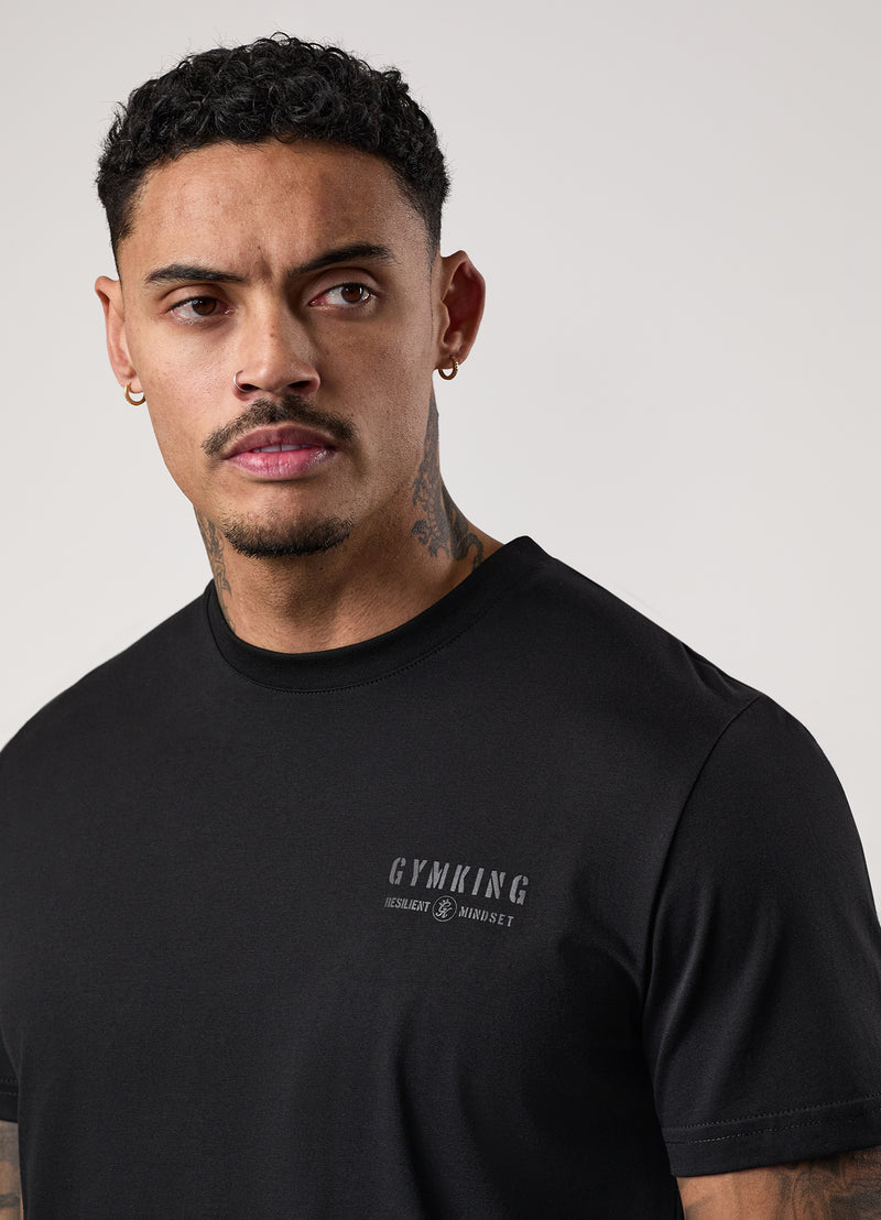 Gym King Resilient Mindset Tee - Black