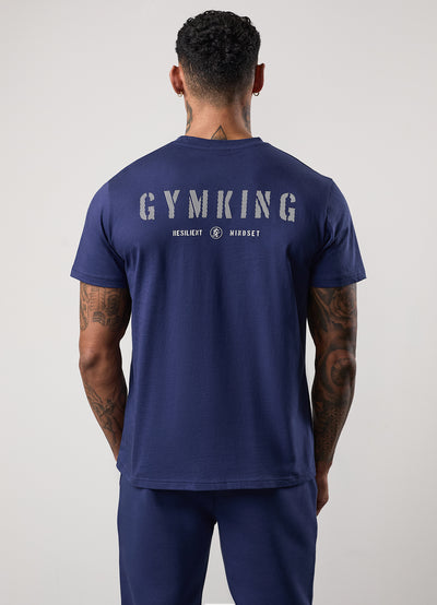 Gym King Resilient Mindset Tee - Oxford Blue