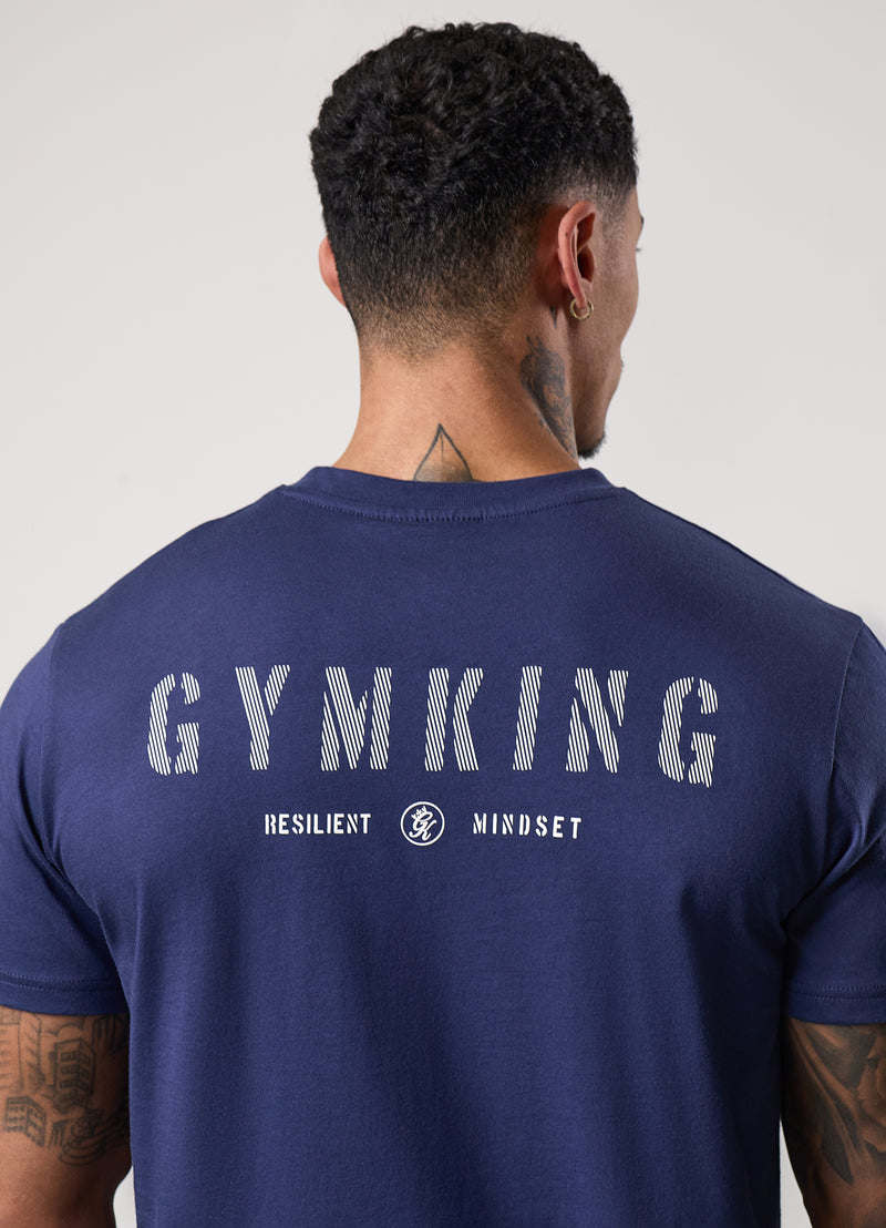 Gym King Resilient Mindset Tee - Oxford Blue