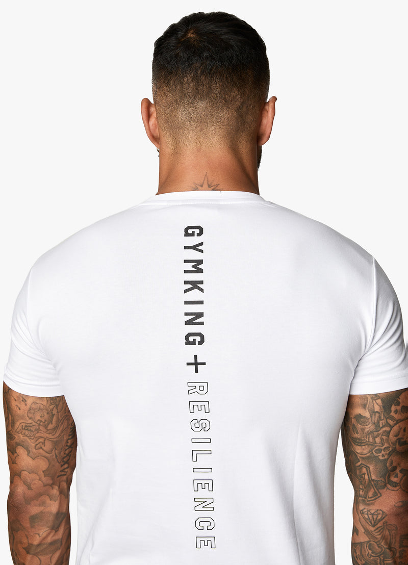 Gym King Resilience Tee - White/Black