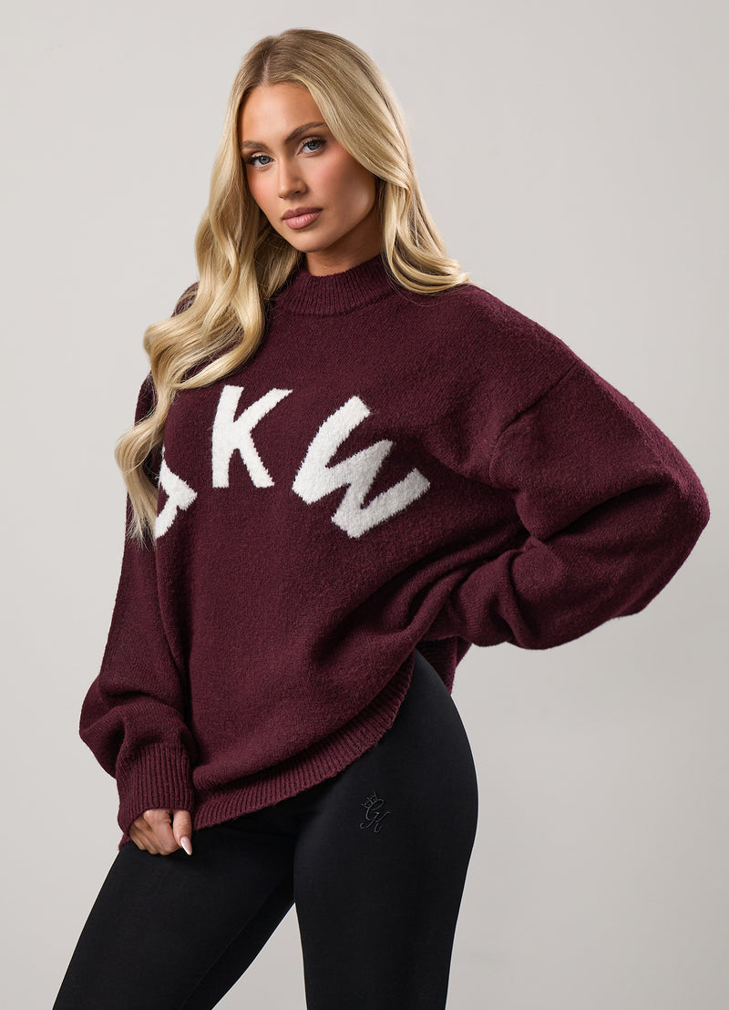 Gym King Restore Knit Crew - Burgundy/Cream