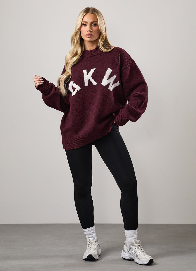 Gym King Restore Knit Crew - Burgundy/Cream