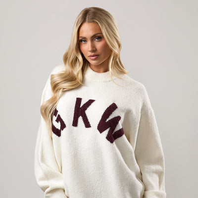 Gym King Restore Knit Crew - Cream/Fig