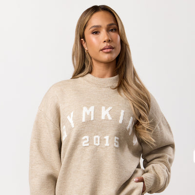 Gym King Restore Knit Crew - Beige