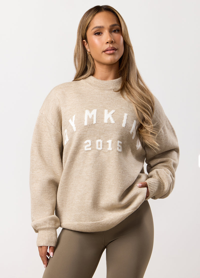 Gym King Restore Knit Crew - Beige