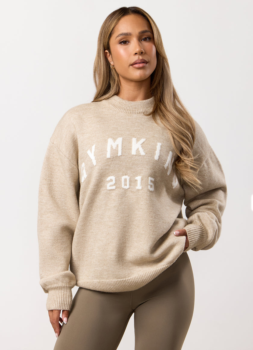 Gym King Restore Knit Crew - Beige