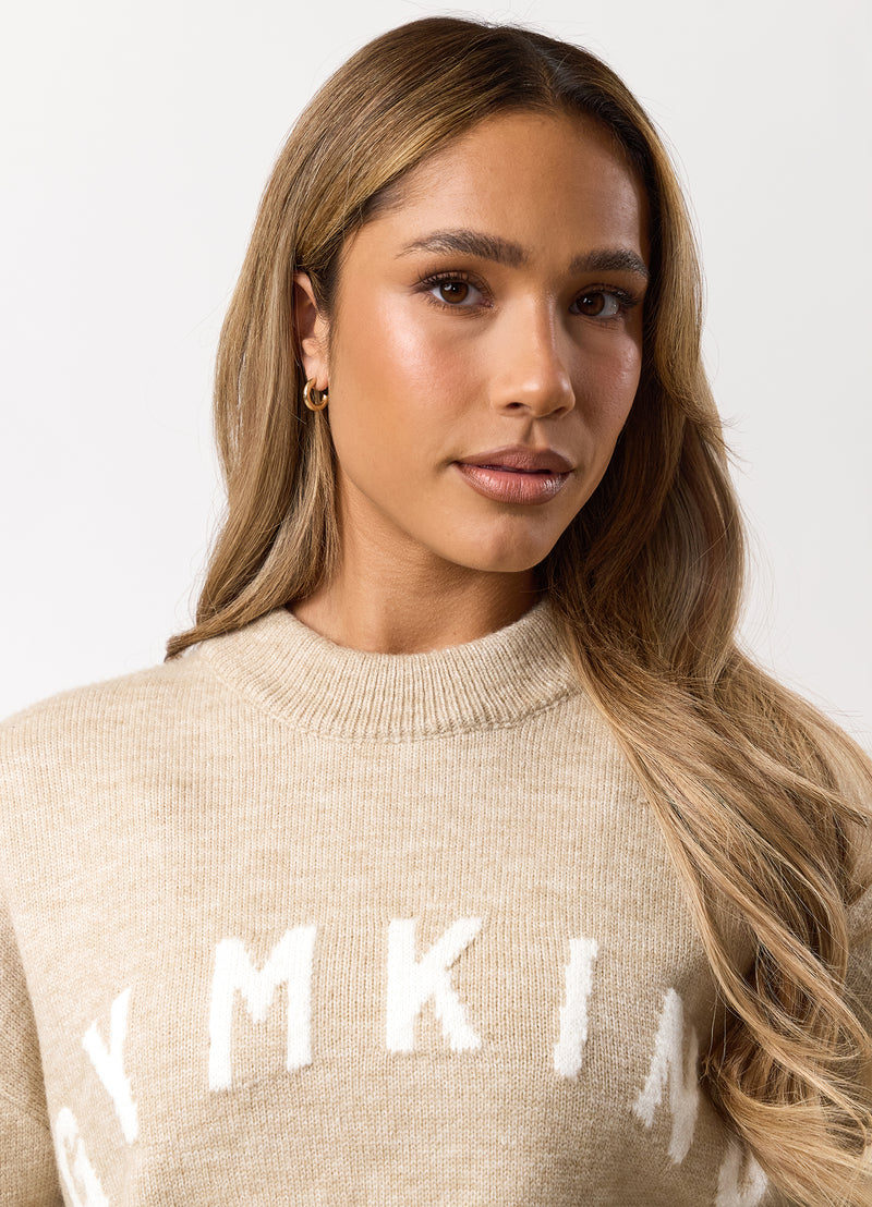 Gym King Restore Knit Crew - Beige