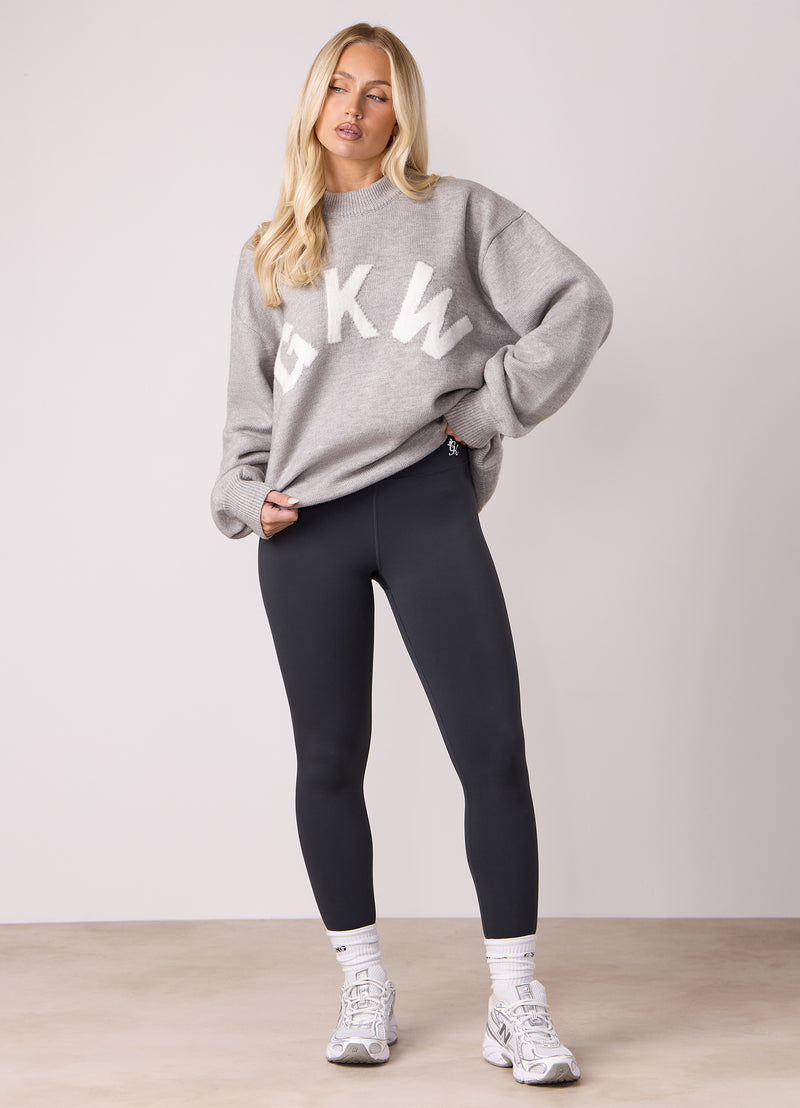 Gym King Restore Knit Crew - Light Grey Marl