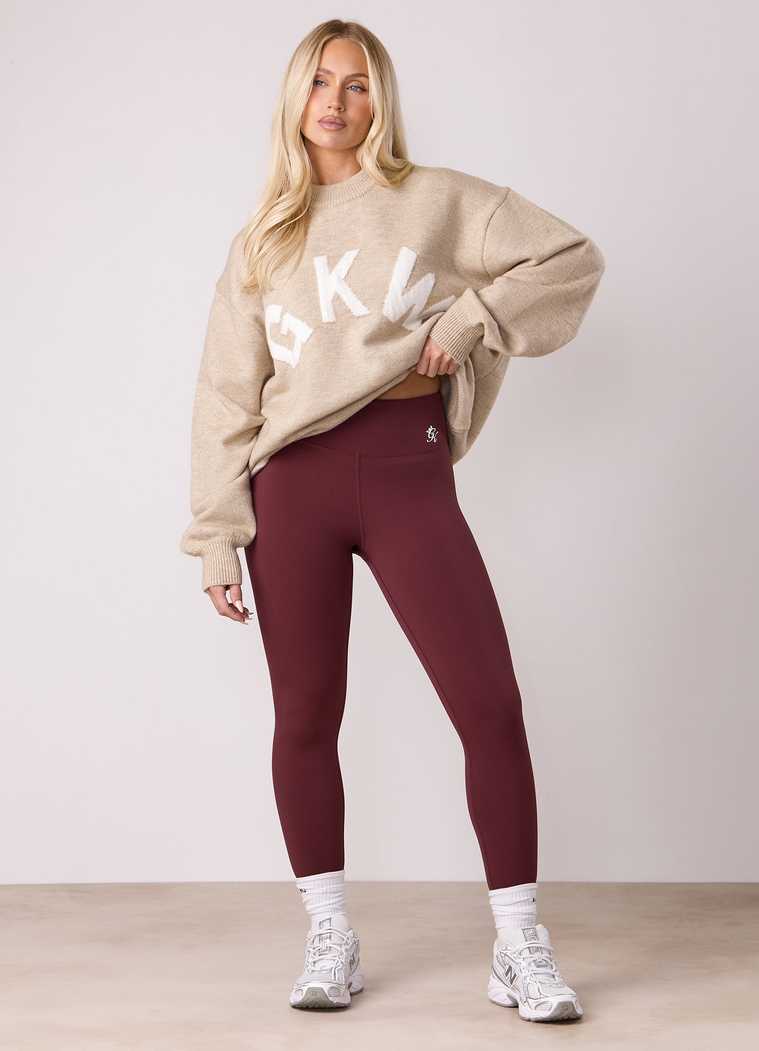 Gym King Restore Knit Crew - Oatmeal Marl