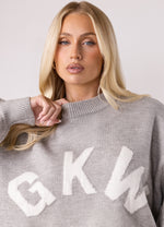 Gym King Restore Knit Crew Knitted Set - Light Grey Marl