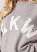 Gym King Restore Knit Crew Knitted Set - Light Grey Marl