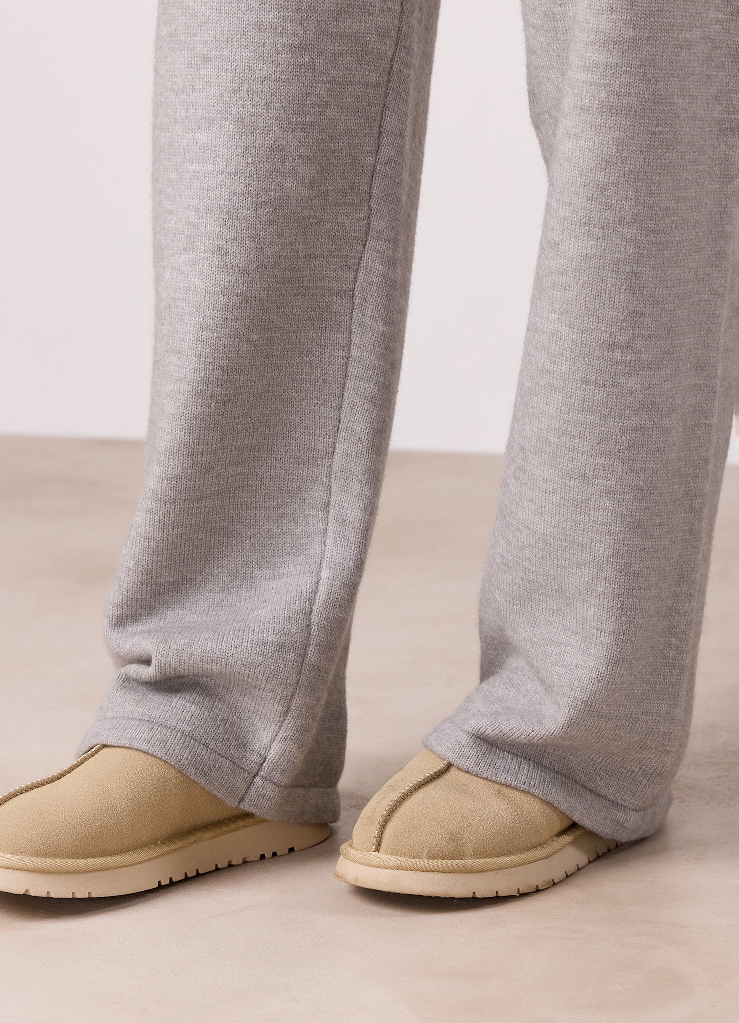 Gym King Restore Knit Straight Leg Jogger - Light Grey Marl