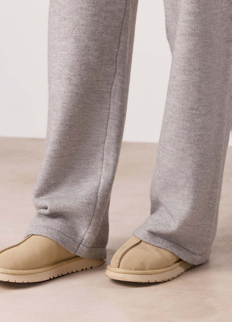Gym King Restore Knit Straight Leg Jogger - Light Grey Marl