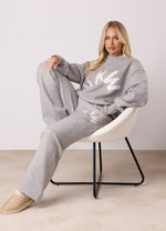 Gym King Restore Knit Crew Knitted Set - Light Grey Marl