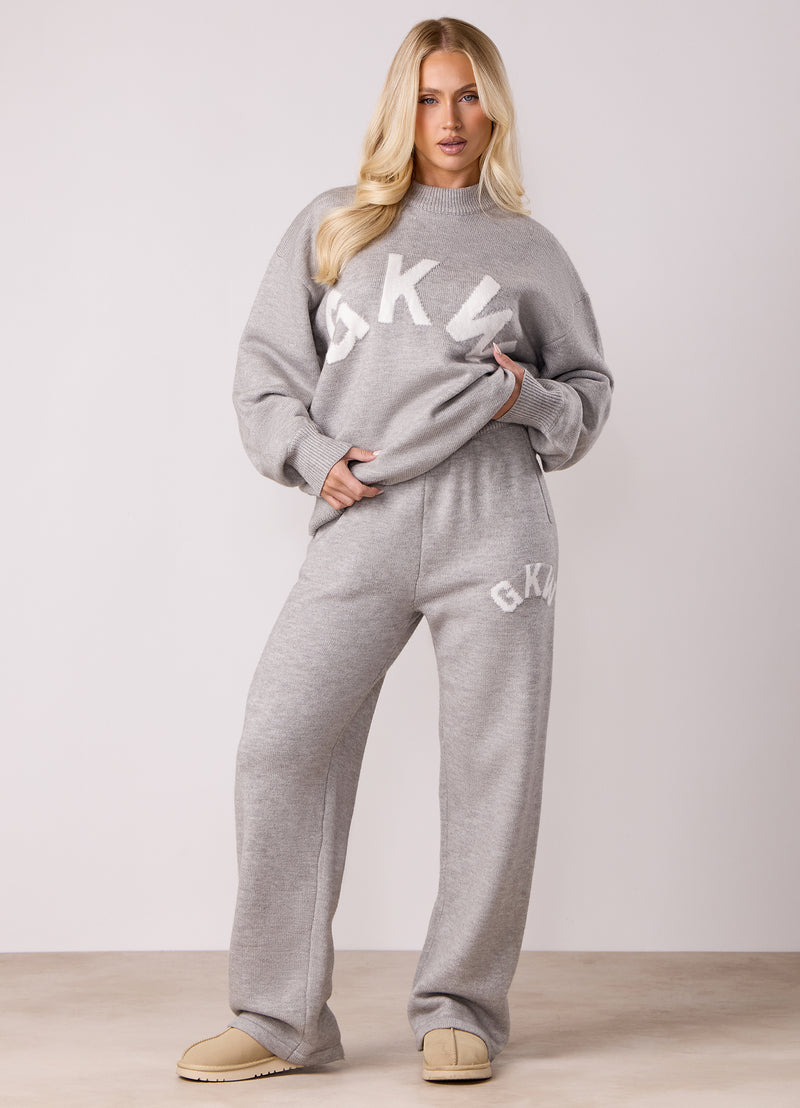Gym King Restore Knit Crew - Light Grey Marl