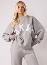 Gym King Restore Knit Crew Knitted Set - Light Grey Marl