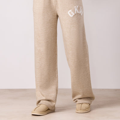 Gym King Restore Knit Straight Leg Jogger - Oatmeal Marl