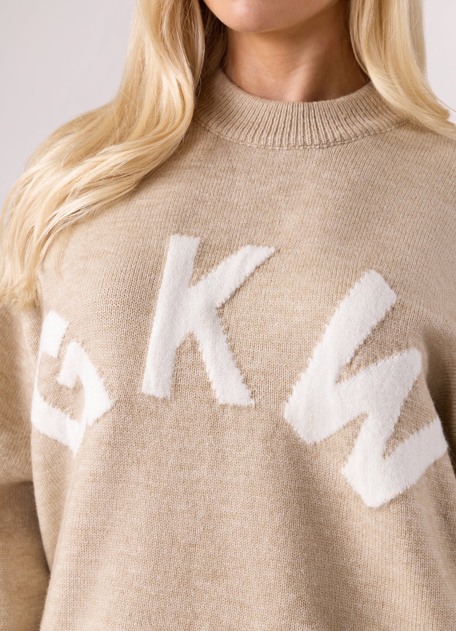 Gym King Restore Knit Crew - Oatmeal Marl