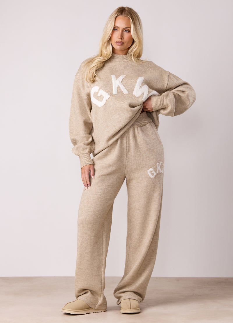 Gym King Restore Knit Crew - Oatmeal Marl