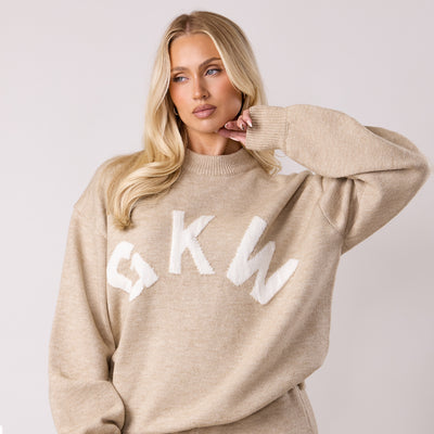 Gym King Restore Knit Crew - Oatmeal Marl