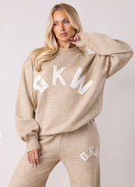 Gym King Restore Knit Crew - Oatmeal Marl thumbnail