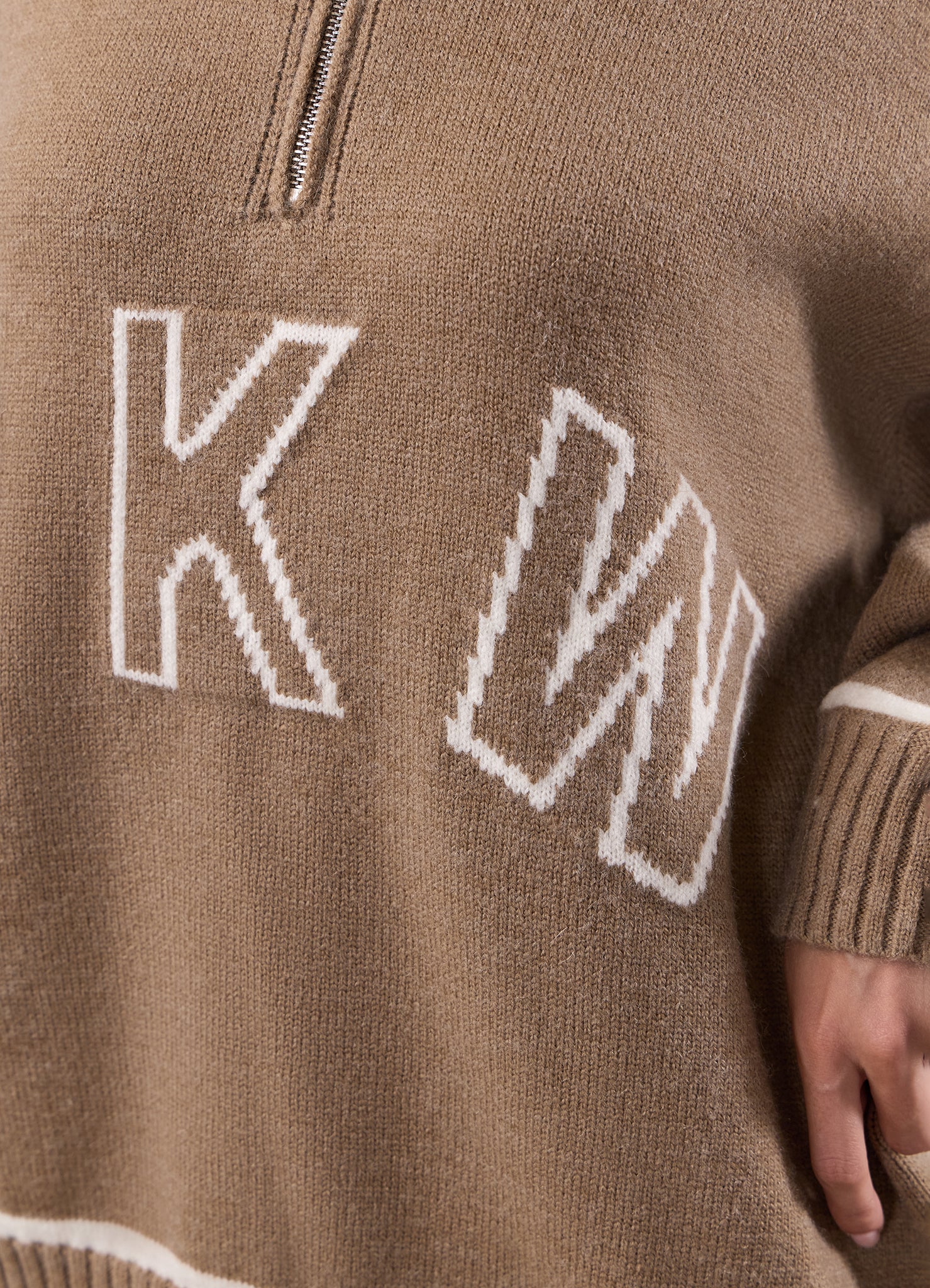 Gym King Restore Knit 1/4 Zip Funnel - Truffle
