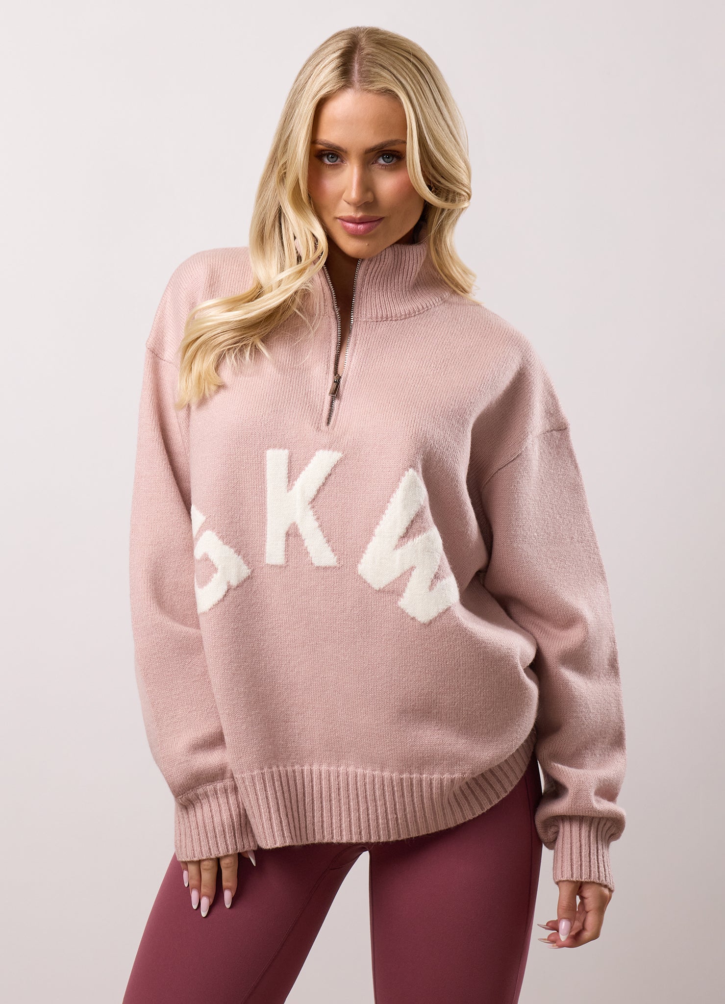 Gym King Restore 1/4 Zip Funnel - Shadow Pink
