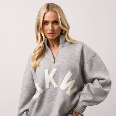 Gym King Restore 1/4 Zip Funnel - Snow Marl