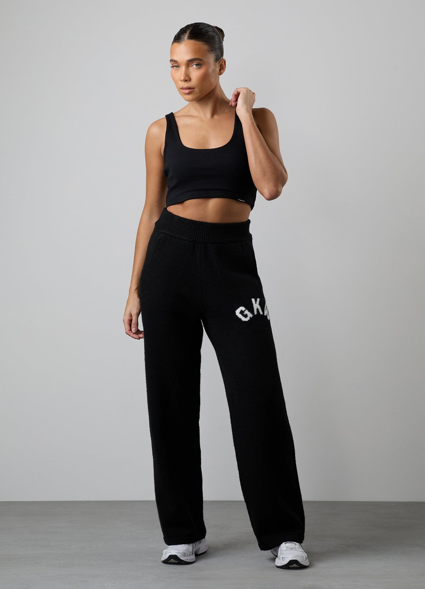 Gym King Restore Knitted Straight Leg Trousers - Black