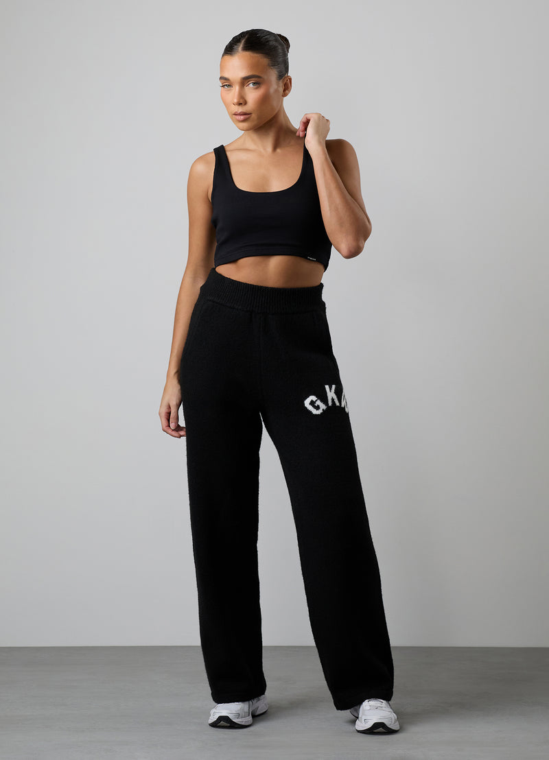 Gym King Restore Knitted Straight Leg Trousers - Black