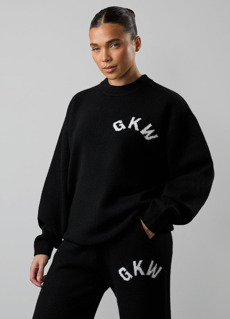 Gym King Restore Knitted Crew - Black